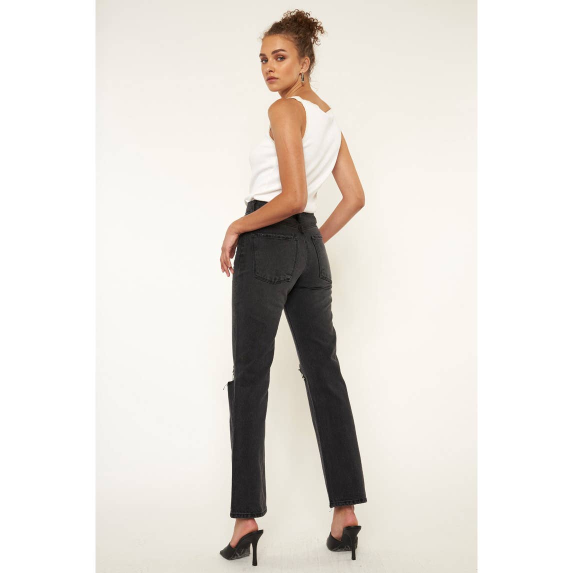 Kancan Black High Rise Boyfriend Jean