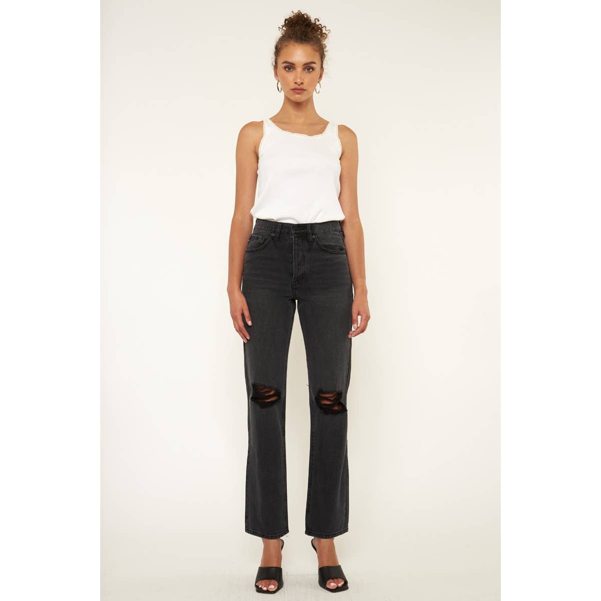 Kancan Black High Rise Boyfriend Jean