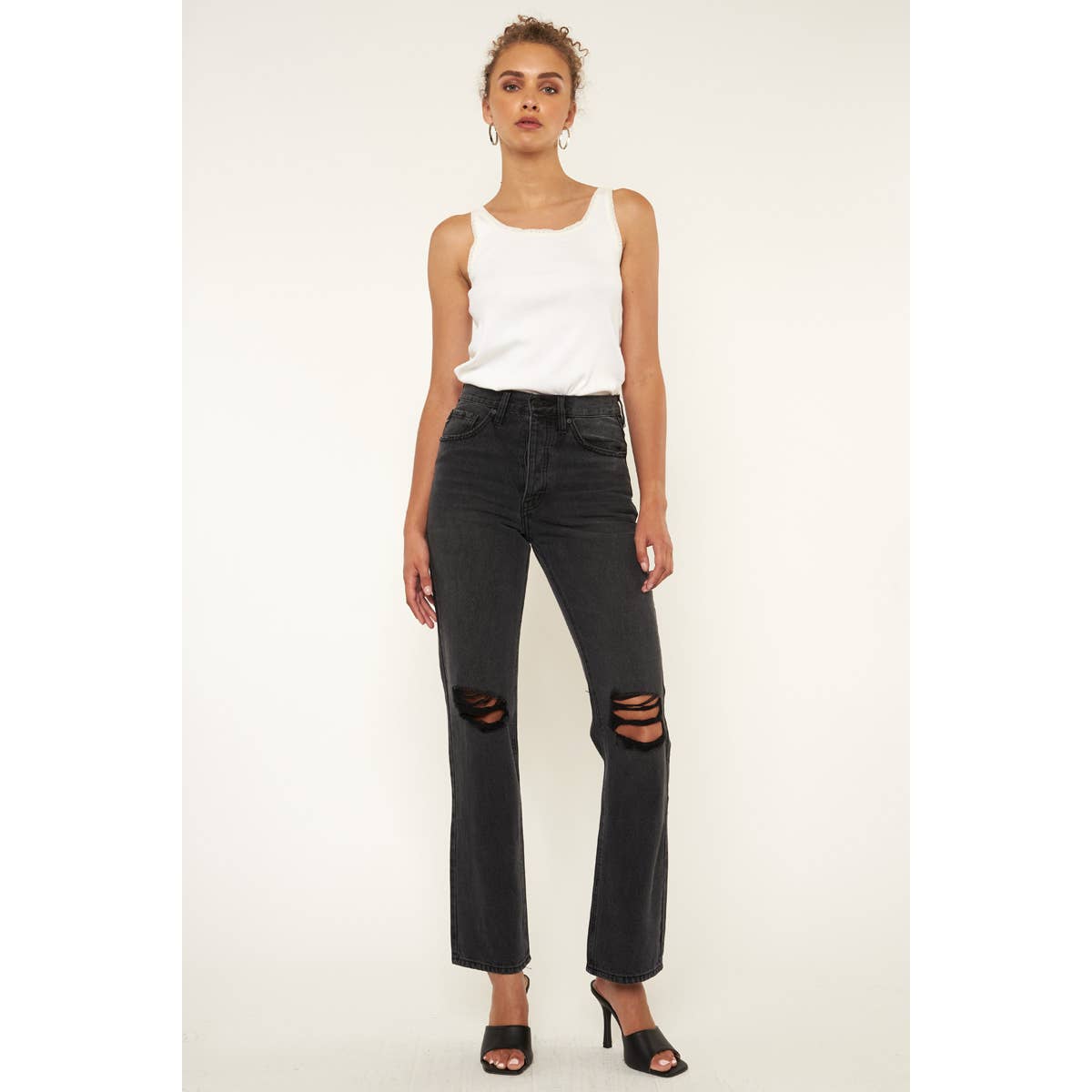 Kancan Black High Rise Boyfriend Jean