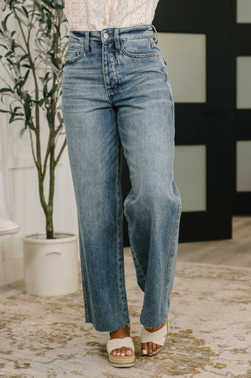 Judy Blue Ciera High Waist Baggy Jeans - Rigid Front Stretch Back Denim