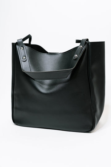 My Whole Life Shoulder Bag in Black – Faux Leather Handbag