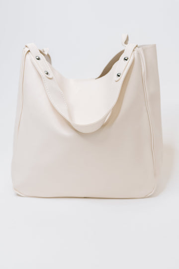 My Whole Life Shoulder Bag in Neutral – Faux Leather Handbag