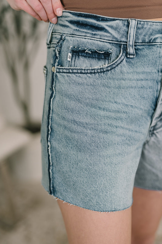 Judy Blue Paige High Waist Rigid Magic Cutoff Shorts - Raw Side Seams