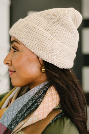 Toasted Texture Waffle Knit Beanie – Cozy Winter Hat