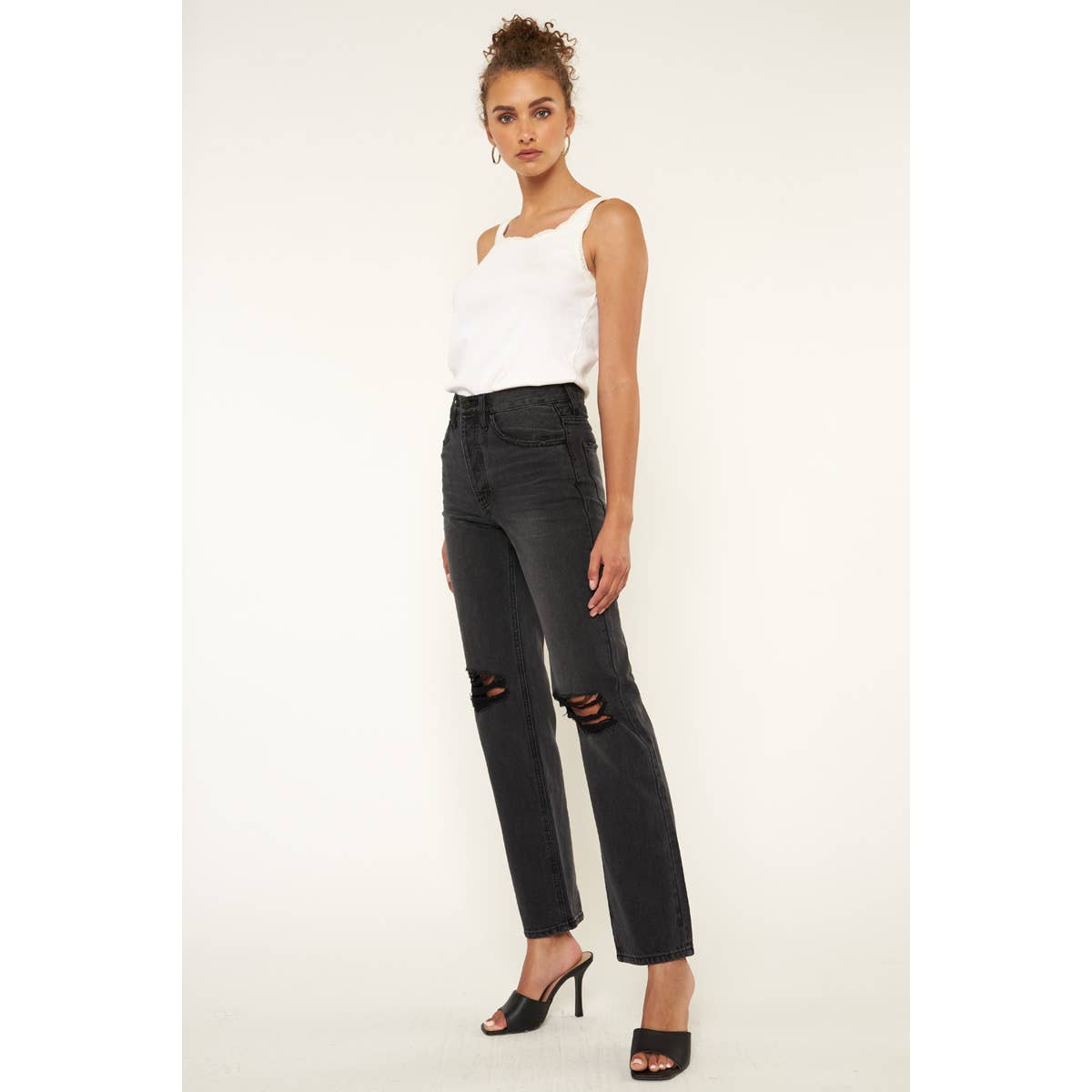 Kancan Black High Rise Boyfriend Jean