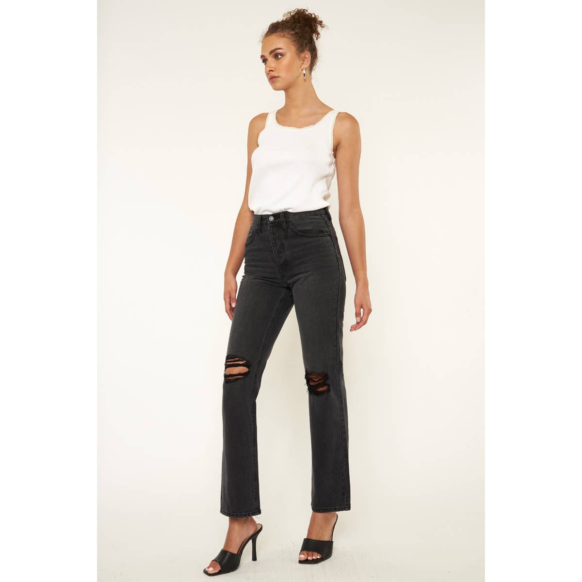 Kancan Black High Rise Boyfriend Jean